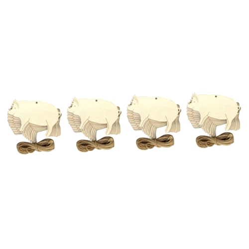 STOBOK 40 Stück Leere Holzanhänger Schweineform Holzschwein Holzausschnitt Holz Geschenkanhänger Etikettenanhänger Form Leer von STOBOK