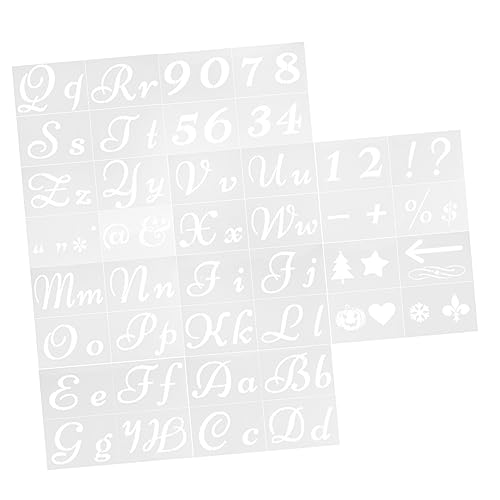 STOBOK 40 Stück Vorlage Für Buchstaben Schablonen Zum Malen Von Zahlen Groß Buchstabenform Brief Schablonen Schriftzeichen Alphabet Buchstabenschablonen Malschablonen Weiß Plastik von STOBOK