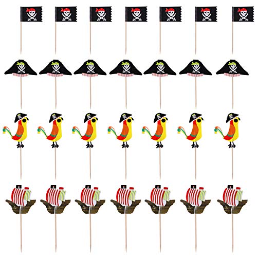 STOBOK 40 Stücke Pirate Kuchen Topper Cupcake Picks Deko Kuchendekoration für Baby Kinder Kindergeburtstag Party STOBOK 40 Stücke Pirate Kuchen Topper Cupcake Picks Deko Kuchendekoration für Baby Kinder Kindergeburtstag Party von STOBOK