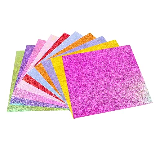 STOBOK 400 Stück handgefertigtes Papier Falten Geschenkpapier Krepp-Papier funkeln kreativpapier scrapbook paper packpapier paketpapier wickelpapier glänzendes Faltpapier Bastelpapier von STOBOK