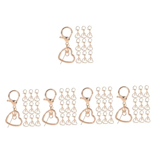 STOBOK 5 Sätze Diy Schlüsselanhänger Zubehör Quaste Lanyard-clip Label-label-tastenkappen Haken Lanyards Ring Karte Bausatz Auto Schlüsselanhänger Draht Kette Golden Metall 10 Stück * 5 von STOBOK