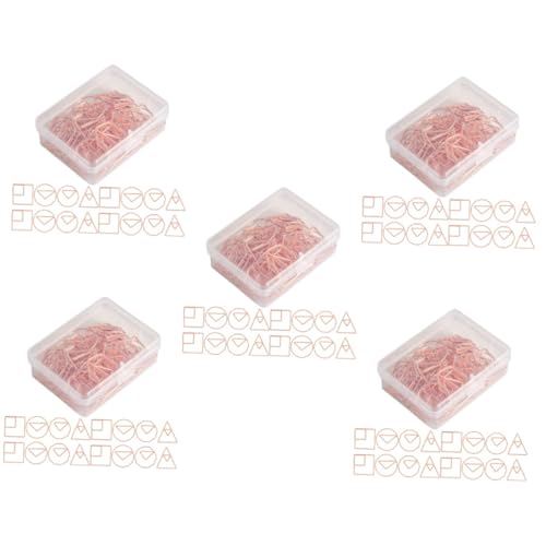 STOBOK 5 Sätze Geformte Büroklammer Bunt Mehrfarbig Sortiert Schlüssel Schreibtisch Büroklammern Mittel Büroklammern in Verschiedenen Größen Dokumentieren Eisen Rose Gold 60 Stück * 5 STOBOK 5 Sätze Geformte Büroklammer Bunt Mehrfarbig Sortiert Schlüssel Schreibtisch Büroklammern Mittel Büroklammern in Verschiedenen Größen Dokumentieren Eisen Rose Gold 60 Stück * 5 von STOBOK