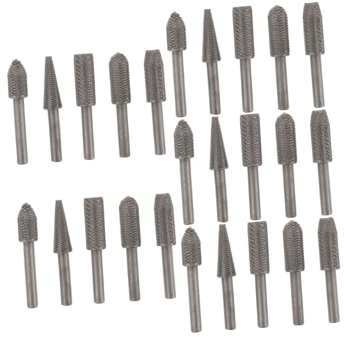 STOBOK 5 Sätze Rotierendes Stahlfeilenset Schleiffeile Schnitzbits Holzbearbeitung Schnittform Gravierbits Rotationsfeile Rotationswerkzeugbits Stahlgravurbitfeilen 5 Stücke * 5 von STOBOK