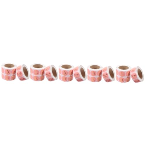 STOBOK 5 Sätze Runden Stichworte Gruß Danke Schild Tipps Gold Briefversorgung Brief Zubehör Aufkleber Rosa 3 Rollen * 5 von STOBOK