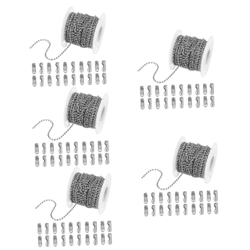 STOBOK 5 Stück 24 DIY Schmuckzubehör Kupfer Eisen Edelstahl Wellenperlen Kettenverlängerung Dicke Perlenkette Halskette Schmuckherstellung Ketten Für Namen Schlüssel von STOBOK