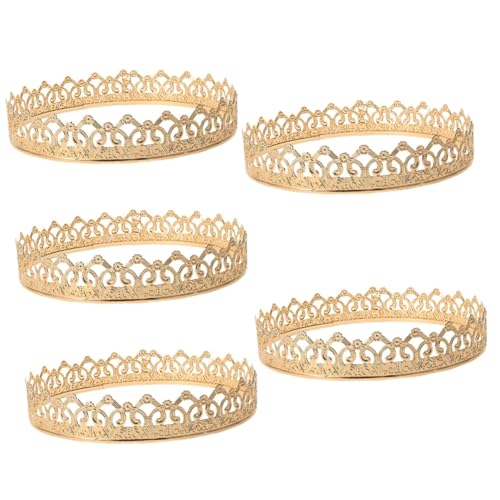 STOBOK 5 Stück Herren Krone goldene Krone geburtstagskrone Königliche Krone Edle Krone Historische Krone Kronenhut Tiara-Krone Kronendekor Antike Königskrone Leistungskostümzubehör Metall von STOBOK