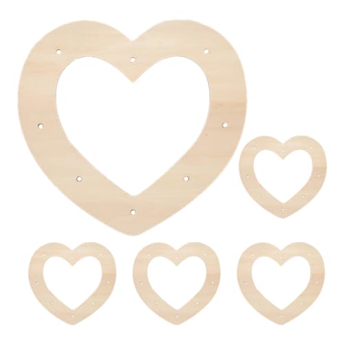 STOBOK 5 Stück Holzkranzrahmen Herzförmige Kranzringe Unfertige Holzkranzformen DIY Blumenreifen Für Die Hochzeit Zu Hause von STOBOK