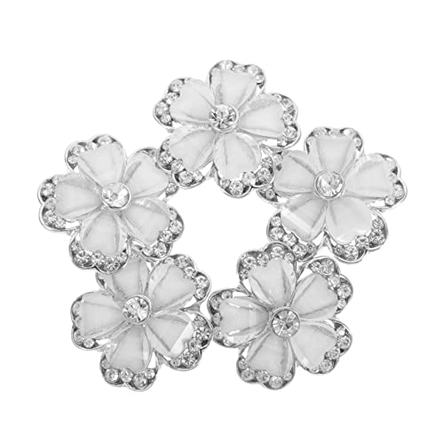 STOBOK 5 Stück Legierungs-Diamantknöpfe Strassknöpfe Kleidung Bequeme Kleidung Große Knöpfe Blumenknöpfe Zum Basteln Glänzende Nähknöpfe Dekorationen 3D-Zinklegierung Zart von STOBOK