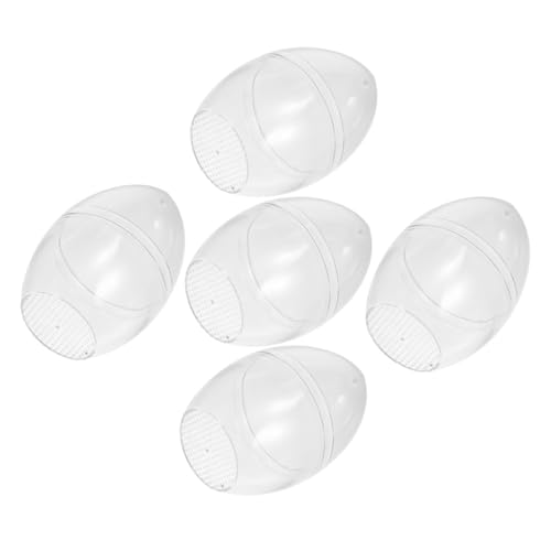 STOBOK 5 Stück Ostern Transparente Eierball Eiförmiger Füllbarer Ball Leeres Plastikei Eierfüllbarer Ball Pastellfarbene Ostereier Plastikfüllbare Eier Klar Osterkorbfüller P.s von STOBOK