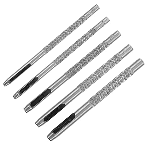 STOBOK 5-Teiliges Set Lederstanzwerkzeug Gürtel klein Schneiden industriell Grommet Punch-Kit Hole Punch Tool Locher Hochleistungs-Lochstanze Ösenschlag Lochwerkzeug Stahl Silber von STOBOK