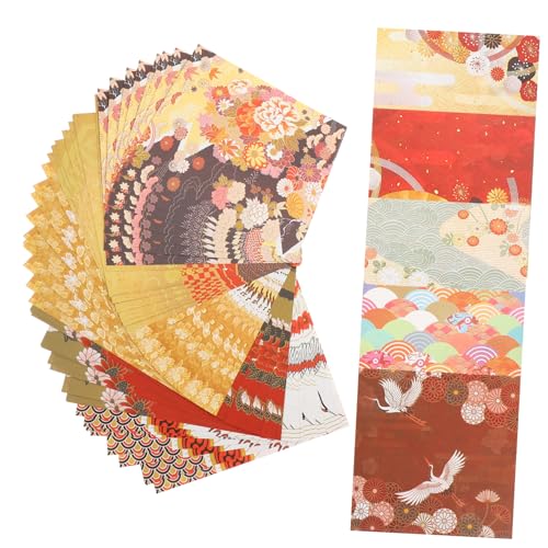 STOBOK 50 Stück Bedruckte Decoupage Origami Für Erwachsene Bastelaufkleber Farbiger Aufkleber Anfänger-origami Für Origami-falten Origami-zubehör Papier von STOBOK