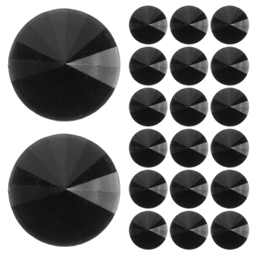 STOBOK 50 Stück Schwarze Runde Acryl Kristall Strass Knöpfe Für Hemden Strickjacken Pullover Dekorative Nähen Befestigungsknöpfe Basteln Knopfersatz von STOBOK