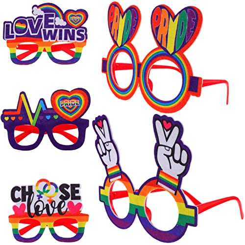 STOBOK 5st Partybrille Gay-pride-kostümzubehör Neuheit Brille Pride Paraden Brillen Kostüm-sonnenbrille Lgbt-partyzubehör Gay-pride-brillen Maskenbrillen Brillengestelle Plastik Bilden von STOBOK
