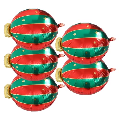 STOBOK 5er-pack Weihnachtsballons Aus Aluminiumfolie Bälle für Die Inneneinrichtung Weihnachtliche Party-dekoration Folienballon-ornament STOBOK 5er-pack Weihnachtsballons Aus Aluminiumfolie Bälle für Die Inneneinrichtung Weihnachtliche Party-dekoration Folienballon-ornament von STOBOK