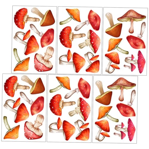 STOBOK 6 Blätter Pvc-material Pilz Wandaufkleber Selbstklebende Aufkleber Für Wohnzimmer Schlafzimmer STOBOK 6 Blätter Pvc-material Pilz Wandaufkleber Selbstklebende Aufkleber Für Wohnzimmer Schlafzimmer von STOBOK