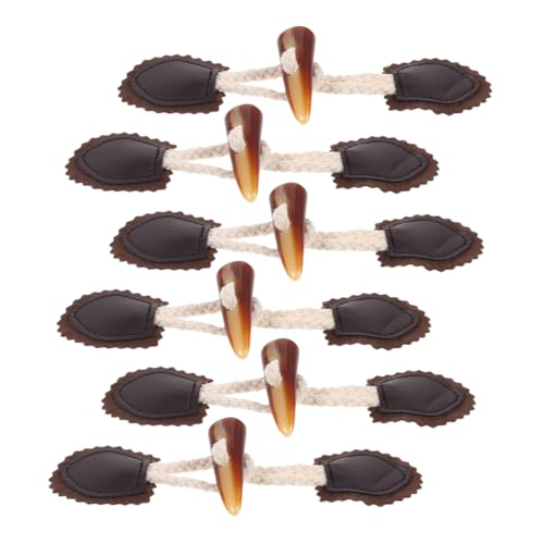 STOBOK 6 Paare Hornknöpfe Knebelverschlüsse Beschichten Mantel-umschaltknöpfe Knebelknöpfe Für Mäntel Pulloververschlüsse Knebelknöpfe Für Pullover Annähbare Knebelverschlüsse Harz Black von STOBOK
