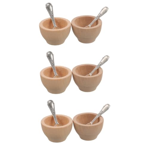 STOBOK 6 Sätze Puppe klein Mini-Schüsseln Zubehör Essen Löffel für Miniaturen Mini-Hausküchenschüssel Mini - Miniaturutensilien Mini-Hausverzierung hölzern Beige STOBOK 6 Sätze Puppe klein Mini-Schüsseln Zubehör Essen Löffel für Miniaturen Mini-Hausküchenschüssel Mini - Miniaturutensilien Mini-Hausverzierung hölzern Beige von STOBOK