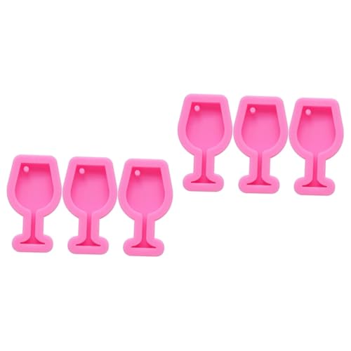 STOBOK 6 Stk Schlüsselanhänger Form Silikonformen backform selber machen Epoxid-Gießform Kerzenformen Becherform DIY Schmuckform Eiswürfel Schimmel Zubehör Kelch Charme Kieselgel Rosa von STOBOK
