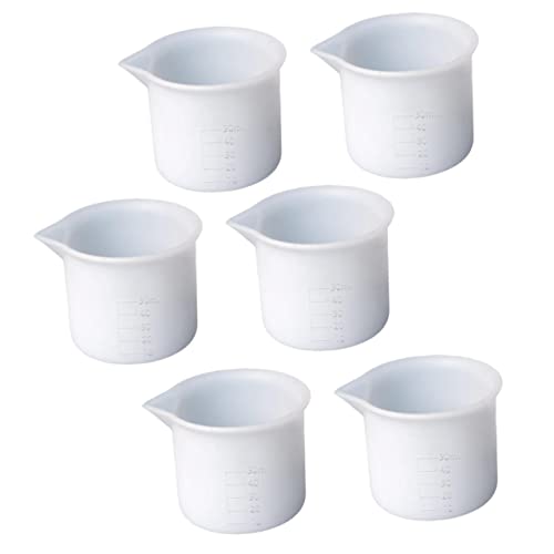 STOBOK 6 Stück 50 ml Silikon-Messbecher, Harzwerkzeuge, Harzformen, Silikonformen für Harz, DIY-Mischwerkzeuge, Harz, Epoxidharz, Mischbecher mit Skala, weißes Messwerkzeug STOBOK 6 Stück 50 ml Silikon-Messbecher, Harzwerkzeuge, Harzformen, Silikonformen für Harz, DIY-Mischwerkzeuge, Harz, Epoxidharz, Mischbecher mit Skala, weißes Messwerkzeug von STOBOK