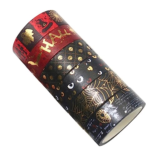 STOBOK 6 Stück Heißpräge-washi-tape Farbig Gold Gruselig Halloween-klebeband Klebrig Pflicht Sammelklebeband Sammelalbum Liefert Lieferungen Papier Klebeband Dekorativ Japanisches Papier von STOBOK