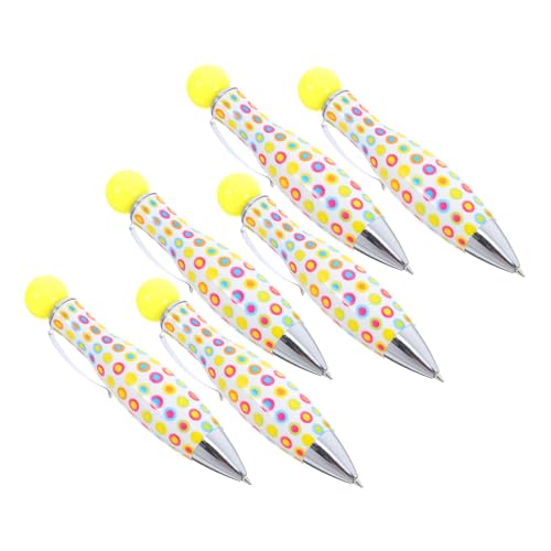 STOBOK 6 Stück Kleinspenstballstift Mini-stift Tintenroller Lustige Stifte Für Farbige Stifte Für Kurzer Kugelschreiber Stift Aus Massivem Messing Bowling-pins Metall Yellow von STOBOK