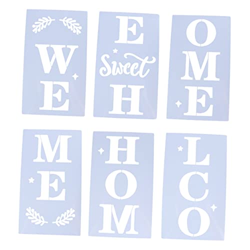 STOBOK 6 Stück Schablonen Vorlage Willkommen Schablonen zum Malen groß Veranda unser für schriftschablonen house decoration stencils vorlagen Zeichnungsvorlage Malschablonen Plastik Weiß STOBOK 6 Stück Schablonen Vorlage Willkommen Schablonen zum Malen groß Veranda unser für schriftschablonen house decoration stencils vorlagen Zeichnungsvorlage Malschablonen Plastik Weiß von STOBOK