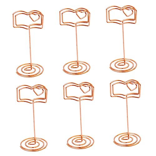 STOBOK 6 Stück Sitzhalter Inhaber Zu Hochzeitsplatzhalter Fotohalter Abs bürodeko büro dekoration hochzeitdeko party dekoration fotoregal Tisch-Fotoclips dekorative Clips Metall Golden von STOBOK
