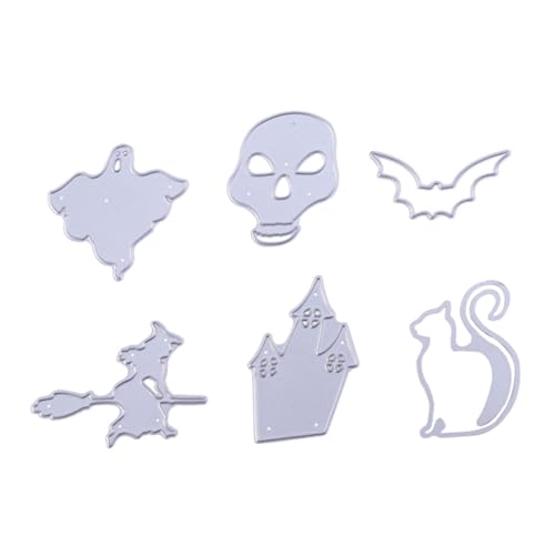 STOBOK 6 Stück Stanzformen pauspapier für schnittmuster Scrapbooking Schneidemuster Halloween-Handwerk Kartenherstellung stirbt schablonen Maschinensatz schneiden Stanzmodell Silver von STOBOK