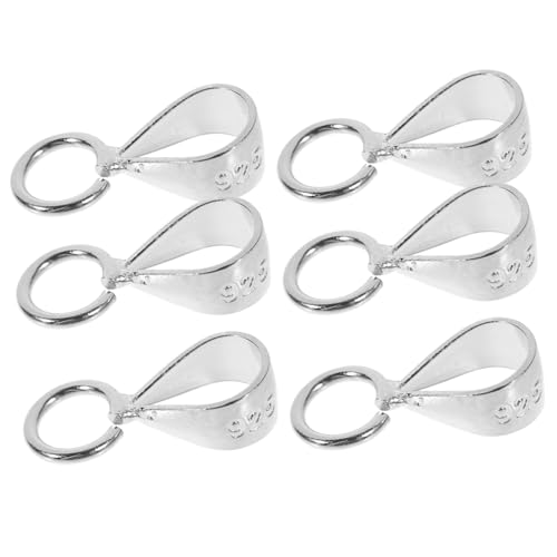STOBOK 6 Stück silberne Anhängerschnalle hand schmuck schmuckherstellung schmuck basteln zubehör Schmuckverbinder für Anhänger Charme Verschlüsse Charm-Halter Klemmbügel 925 Silber Silver von STOBOK