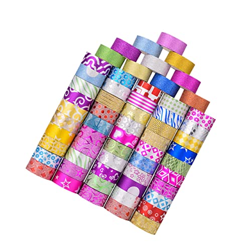 STOBOK 60 Rollen Glitzerband Weißes Abdeckband Farbig Plakatband Klebrig Notebook-klebeband Dekoratives Washi Tape Washi -klebeband Klebeband Mit Washi-punkten Festival-washi-tape Papier von STOBOK