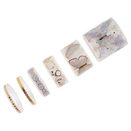 STOBOK 6er-rollen-set Taschenband Tagebuchband Dekoratives Bastelband Aufkleber Zum Basteln Kawaii Washi-klebeband Klebeband Für Scrapbooking Mehrzweck-washi-tape Washi-tape Dünn Papier von STOBOK