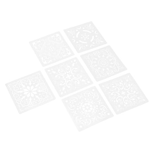 STOBOK 7 Stück Wiederverwendbare Mandala Schablonen Teiliges Diy Malvorlagen Kit für Wandgestaltung Praktische Bastelvorlagen für Blumenmuster und Dekorative Malerei von STOBOK