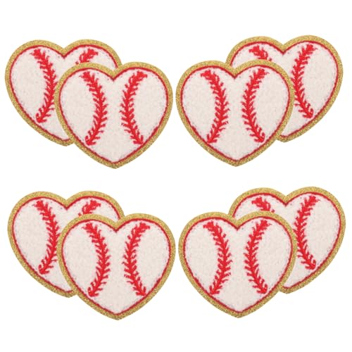 STOBOK 8 Stück Stickereiflecken Patches mit Baseballapplikationen Sportapplikation nähen Jeans-Patches Verzier-Patch DIY-Aufnäher Sportball-Applikationen kompakte Kleiderflicken Baumwolle von STOBOK