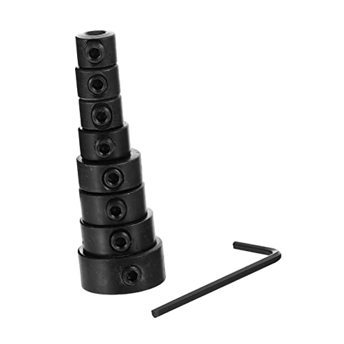 STOBOK 8 Stücke Bohrer Grenze Ring Schlüssel Holzbearbeitung Bohrer Positionierer Bohrer Tiefe Stop Kragen High Carbon Stahl Schwarz von STOBOK