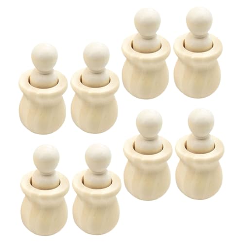 STOBOK 8Er Set Holzpuppenanzug DIY Holzpuppenbemalung DIY Mini Holzpuppen Holzpuppenkörper Holzkunsthandwerk Holzmalerei Kunsthandwerk Für Holzstift Malzubehör Beige STOBOK 8Er Set Holzpuppenanzug DIY Holzpuppenbemalung DIY Mini Holzpuppen Holzpuppenkörper Holzkunsthandwerk Holzmalerei Kunsthandwerk Für Holzstift Malzubehör Beige von STOBOK