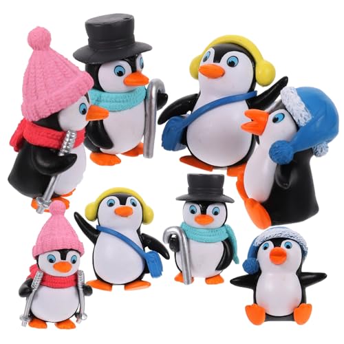 STOBOK 8st Pinguin Puppe Für Kinder Winzige Pinguinfiguren Cartoon-ski-pinguin-anhänger Süße Schlüsselanhänger-accessoires Taschenanhänger Autodekorationen Arktis Weihnachten Kürbis Baby von STOBOK
