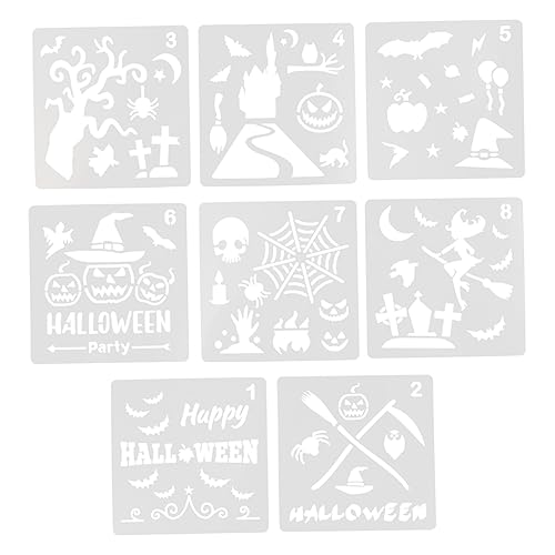 STOBOK 9 Stück Halloween-Dekorschablonen sprudelnder Kessel Halloween Dekoration Halloween stencils Halloween party decorations Halloween-Zeichnungsschablonen Halloween-Schablonen Plastik von STOBOK