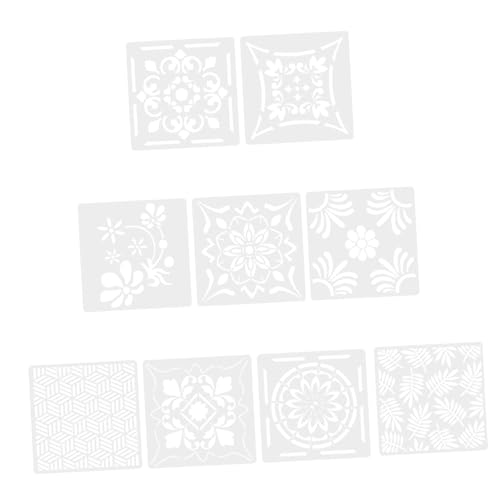 STOBOK 9 Stück Malvorlagen Für Schablonenmalerei Mandala-vorlagenschablone Schablone Für Vorlagen Malen Mandala Malschablonen Mandala-schablonen Weiß von STOBOK