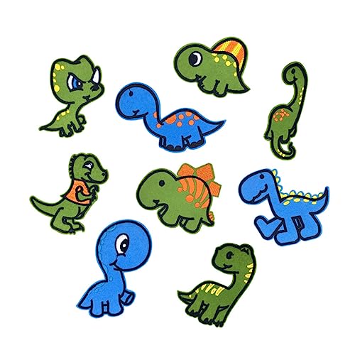 STOBOK 9 Stück Stoffaufkleber nähwerkzeug sewing accessories Dinosaurier-Patches entzückende Stickereiflecken Patches nähen von STOBOK