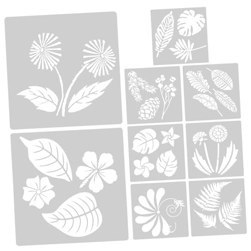 STOBOK 9St Blumenvorlage Sommer-Hawaii-Vorlage botanische entsprungen Blumenschablonen Zeichnen Malen Sprühen Schablone die Blumen Feder schmücken Blätter Kind Palmblatt das Haustier Weiß STOBOK 9St Blumenvorlage Sommer-Hawaii-Vorlage botanische entsprungen Blumenschablonen Zeichnen Malen Sprühen Schablone die Blumen Feder schmücken Blätter Kind Palmblatt das Haustier Weiß von STOBOK