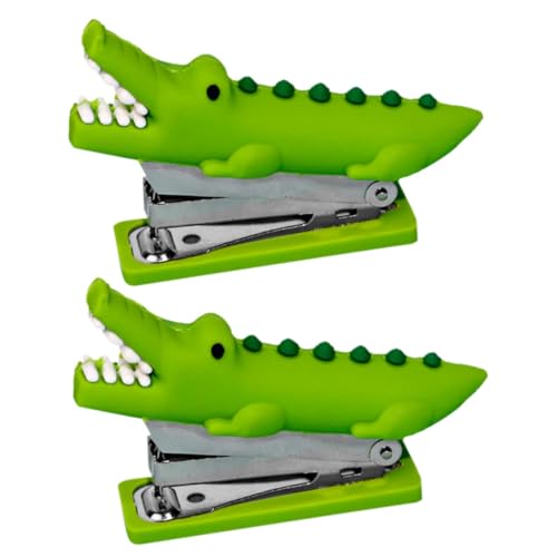 STOBOK Alligator-Hefter, handgefertigt, Silikon, Desktop-Hefter, wiederverwendbarer Hefter, lustiger Tacker, Tierdekor, dekorativer Hefter, Tierheftwerkzeug, Papierhefter, Tierhefter, Grün, 2 Stück STOBOK Alligator-Hefter, handgefertigt, Silikon, Desktop-Hefter, wiederverwendbarer Hefter, lustiger Tacker, Tierdekor, dekorativer Hefter, Tierheftwerkzeug, Papierhefter, Tierhefter, Grün, 2 Stück von STOBOK