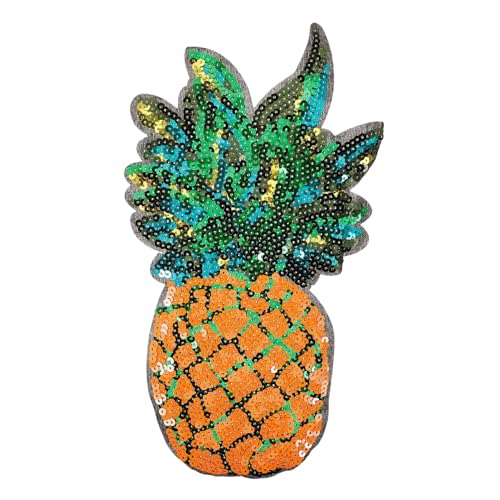 STOBOK Eleganter Ananas-pailletten-aufnäher Für Kleidung – Kleiner Dekorativer Aufnäher Für Schneiderei von STOBOK