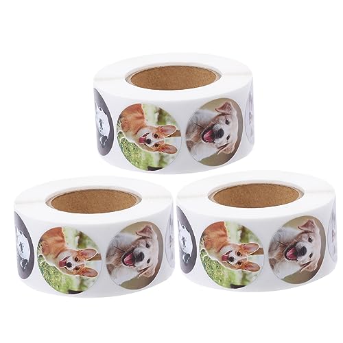 STOBOK 3rollen Selbstklebende Motivaufkleber Für Umschläge Mit Entzückendem Cartoon-design Zum Versenden Von Geschenken Dekoration Von Boxen Hinterlassen Keine Rückstände von STOBOK