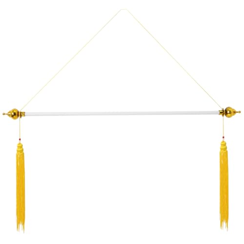STOBOK Bannerstange 101 6 Cm (40 Zoll) Horizontaler Flaggenaufhänger Kunststoff Mit Quastenanhänger Für Haussportdynastie Firmenflagge Belobigungsbanner von STOBOK
