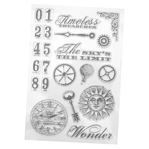 STOBOK Blumen Blätter Stempel Silikonstempel Transparenter Siegelstempel Scrapbooking-verzierungen Kirschblüten-aufkleber Silikonklare Stempel Mitinhaber Ballonständer Fein Sammelalbum von STOBOK