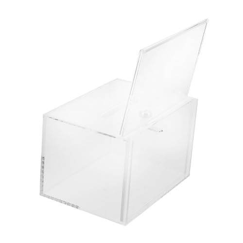 STOBOK Box Transparente Acrylhülle Fundraising Klar Bargeld Budget Empfang Stapelbare Gelddose Spendeneimer Ständer Umfrage Bleiartikel Charity Eimer Mit Deckel Trinkgeld Party Spende von STOBOK