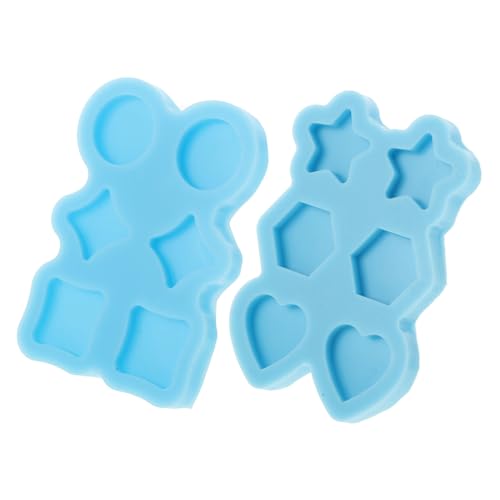 STOBOK Epoxidharz-formen-set 2-teilig Kreisförmige Ohrringformen Herz-stern-quadrat-formen Für Die Schmuckherstellung von STOBOK