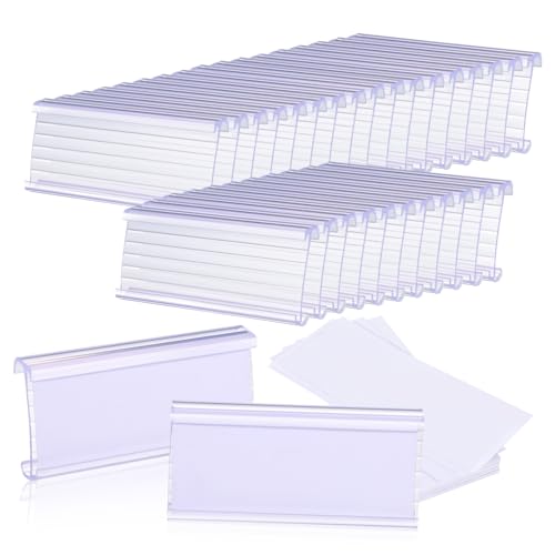 STOBOK Etikettenhalter für Drahtregale, transparent, mit Papiereinsätzen, 30 Sets von STOBOK