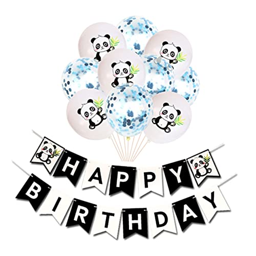 STOBOK Konfetti-Luftballons Geburtstagsdekoration das Banner Panda-Banner Blumengirlande Luftballons Geburtstagsbanner Panda Girlande Emulsion schmücken Latte-Kunst Kranz einstellen von STOBOK
