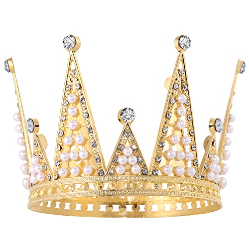 STOBOK Gold Crown Kuchen Topper: Alles Gute zum Geburtstag Kuchen Topper Party ,Perle Strass Queen Crown Cake Tiara Kopfschmuck Dekoration für Lady Boys und Mädchen Hochzeiten Baby Shower STOBOK Gold Crown Kuchen Topper: Alles Gute zum Geburtstag Kuchen Topper Party ,Perle Strass Queen Crown Cake Tiara Kopfschmuck Dekoration für Lady Boys und Mädchen Hochzeiten Baby Shower von STOBOK